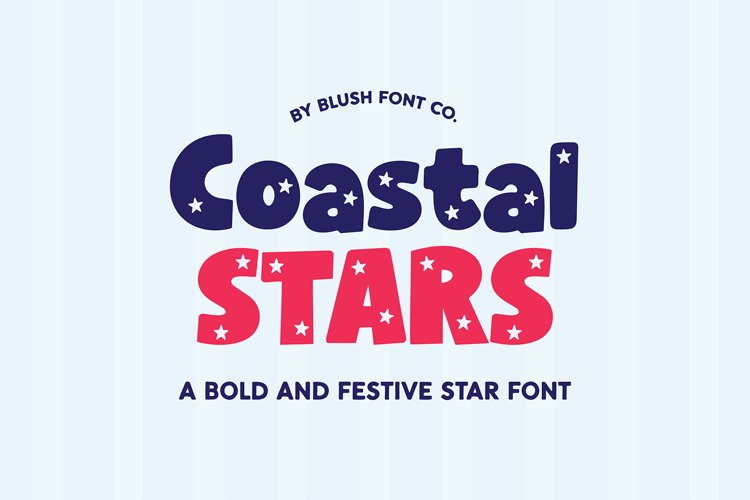 COASTAL STARS Bold Block 4th of July Star Font