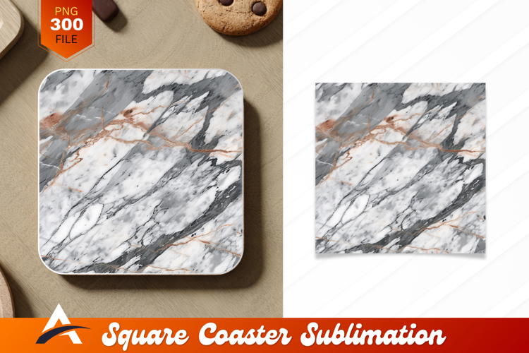 White And Grey Marble Stone Texture Coaster Design