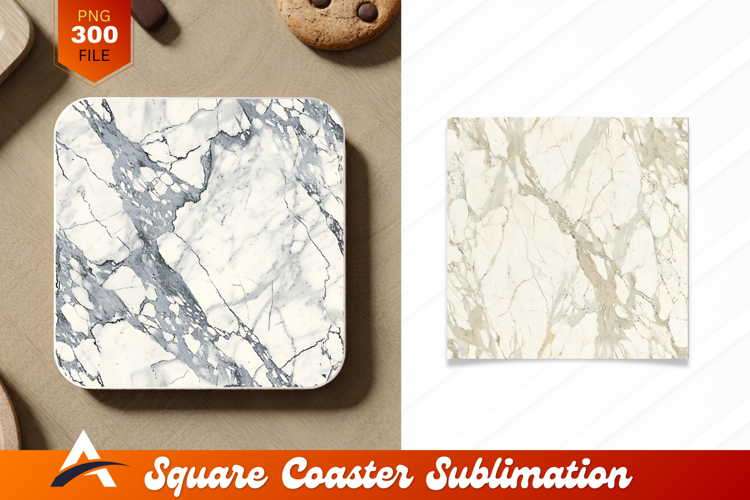 White Marble Texture Background For Coaster Design