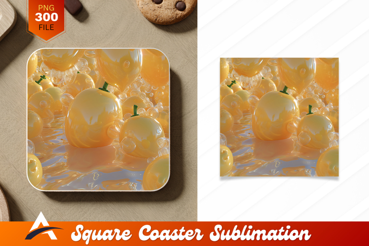 Abstract Orange Spheres With Transparent Liquid Art