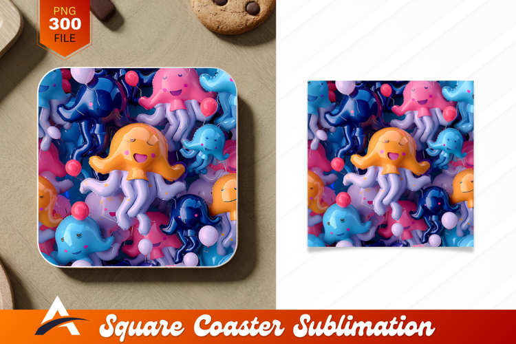 Colorful Octopus Balloon Animal Party Coaster Design
