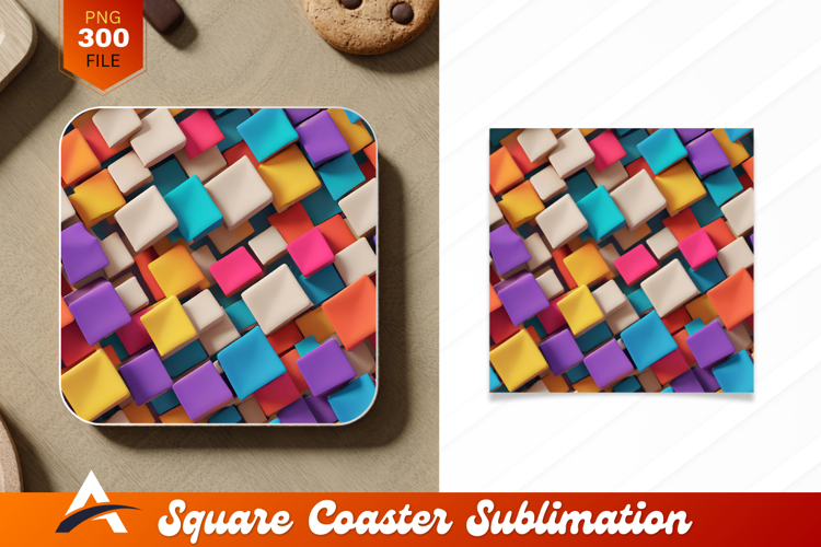 Colorful Geometric Cushions Coaster Designs Background