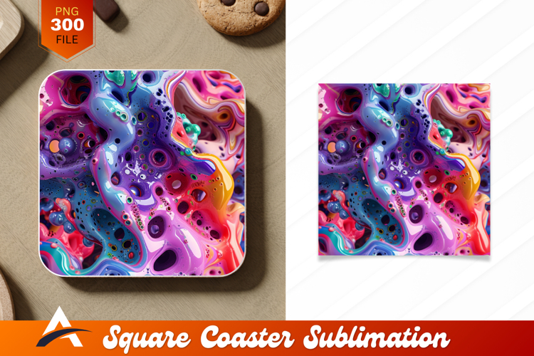 Abstract Colorful Organic Shapes Coaster Designs