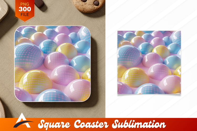 Glossy Colorful Domes Pastel Tones Coaster Designs