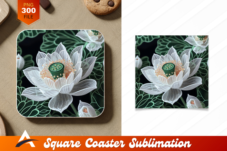 Elegant White Lotus Flowers With Green Accents