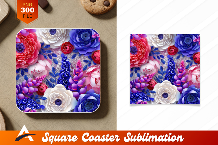 Elegant Floral Arrangement Colorful Paper Coaster Designs