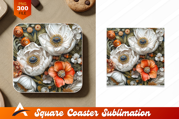 Elegant Paper Cut Flowers Coaster Designs