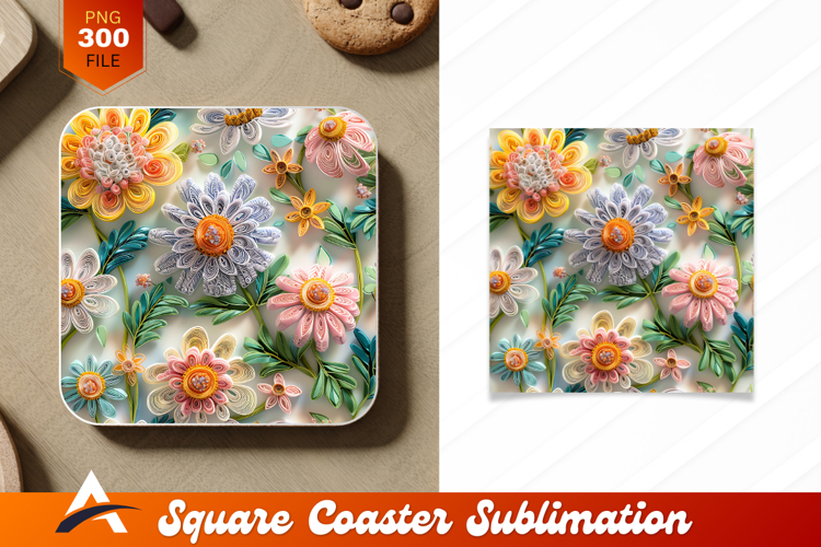 Quilled Paper Flowers Whimsical Coaster Designs
