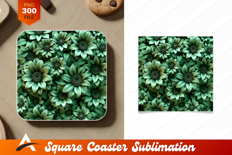 Abstract Green Flower Garden Illustration Dense Floral