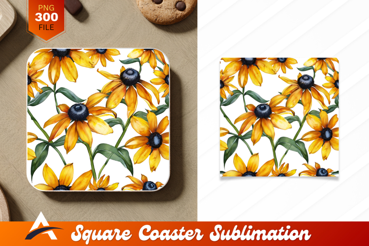 Watercolor Black Eyed Susan Floral Pattern Design example image 1