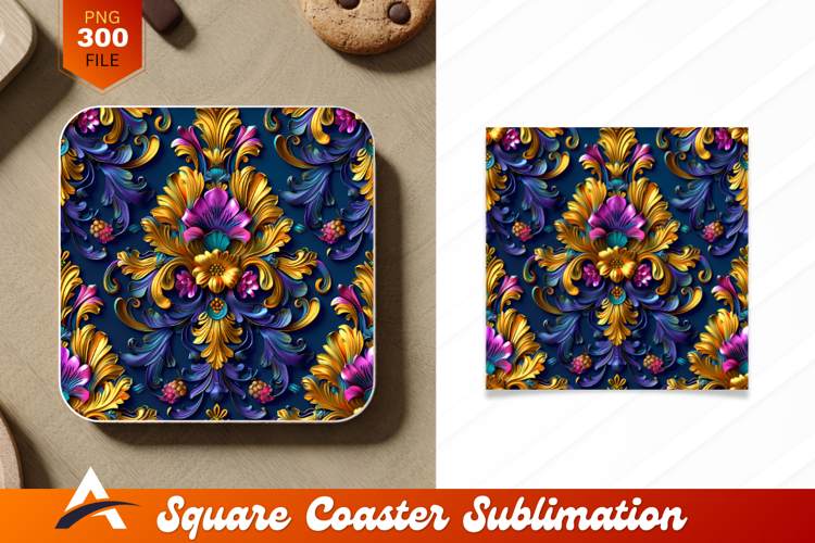 Ornate Floral Pattern With Golden And Purple Accents