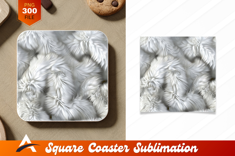 White Floral Texture Background Coaster Design