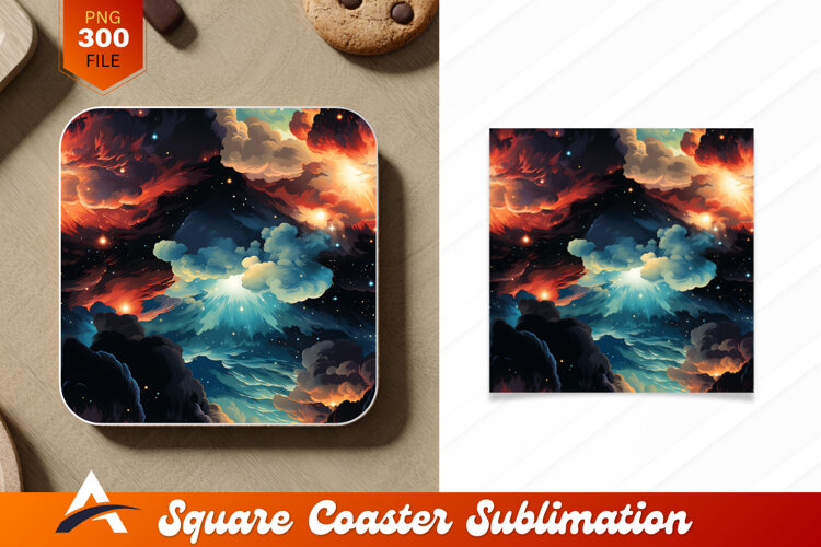 Dramatic Skies With Stars Coaster Design Artwork example image 1