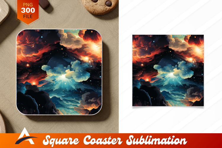 Dramatic Skies With Stars Coaster Design Artwork