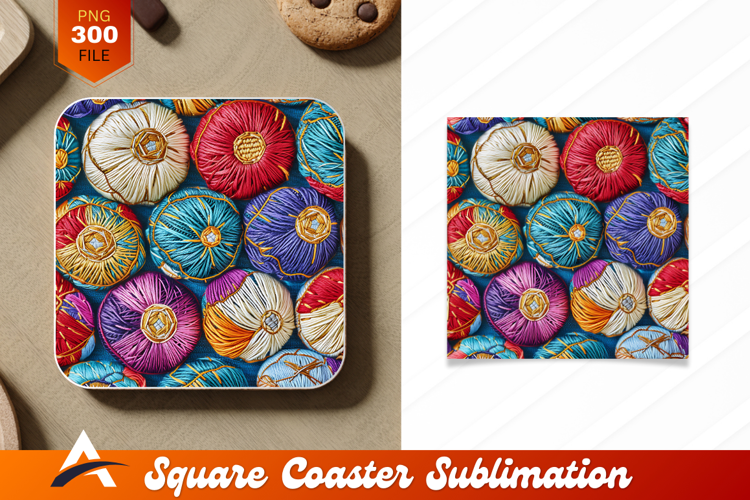 Colorful Decorative Coaster Design Round Pattern