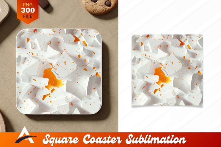 Abstract Orange Accent White Coaster Designs