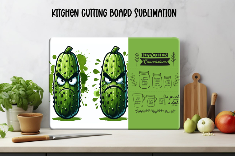 Kitchen conversion chart cutting board | Cucumber board