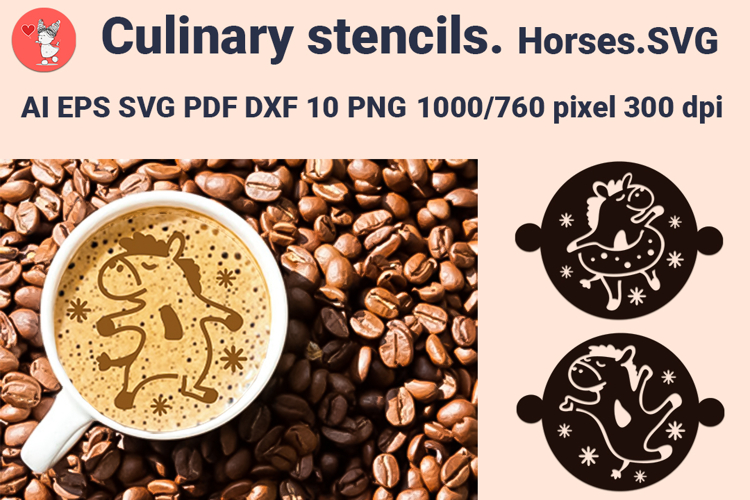 Culinary stencils. Horses.SVG