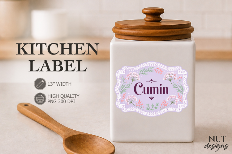 Vintage Cumin Spice Kitchen label Pantry Label