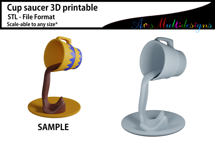 cup saucer 3D printable STL