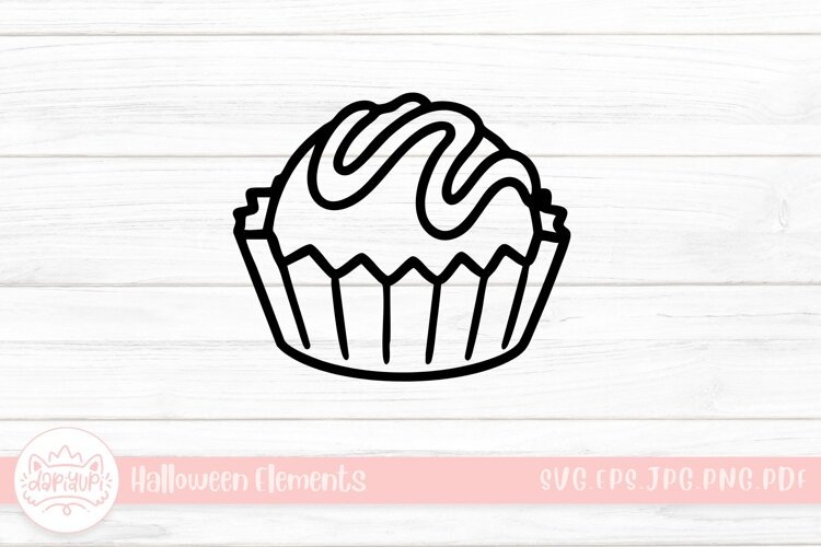 cupcake doodle halloween element example image 1
