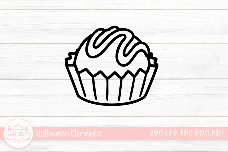 cupcake doodle halloween element