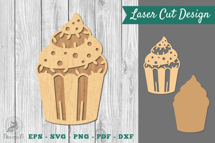 Cupcake Laser Cut Decoration SVG