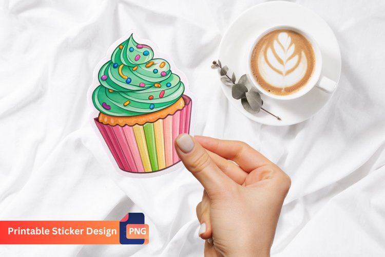 Cupcake Sticker, Dessert Sticker, Sweet Treat Sticker example image 1