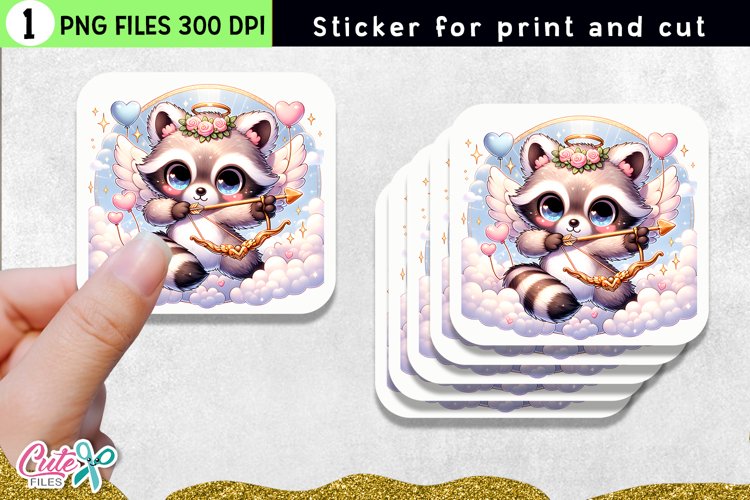 Raccoon Sticker | Instant Download PNG for Cricut