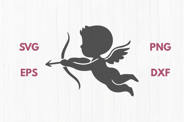 Flying Cupid Wings Arrow SVG