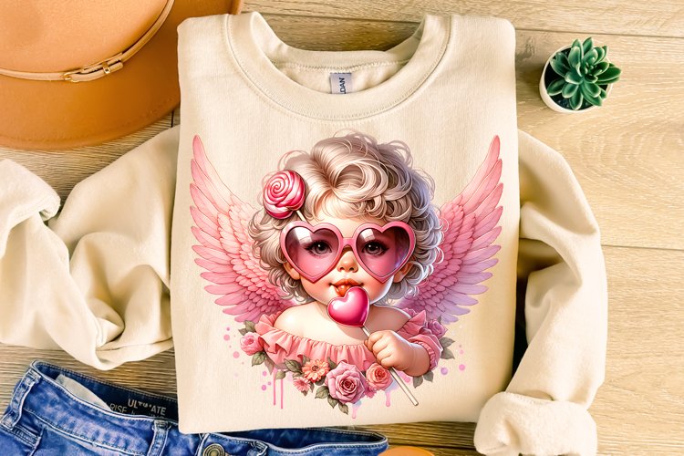 Valentines Day Cupid PNG, Retro Cupid, Cute Cupid PNG, Love