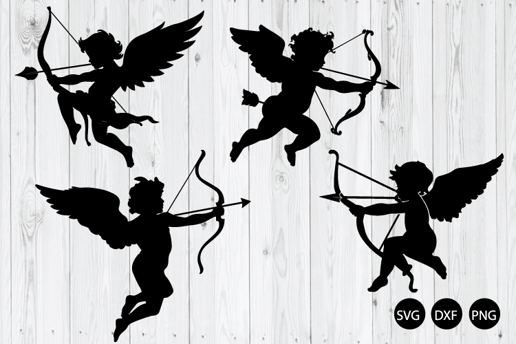 Cupid SVG, Cherub Silhouette SVG, Valentine Cupid SVG