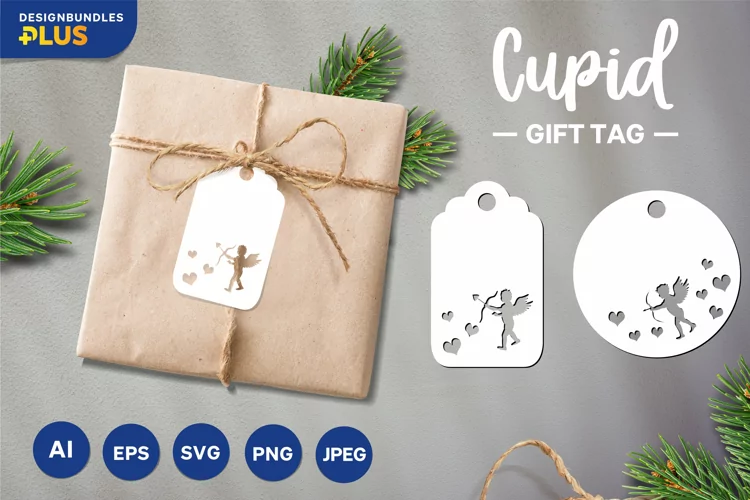 Cupid Gift Tag SVG Paper Cutting Set