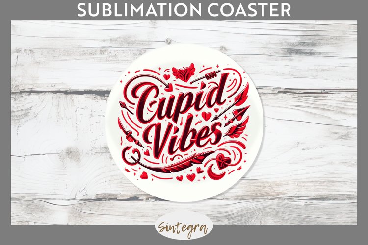 Cupid Vibes v2 Round Coaster Sublimation