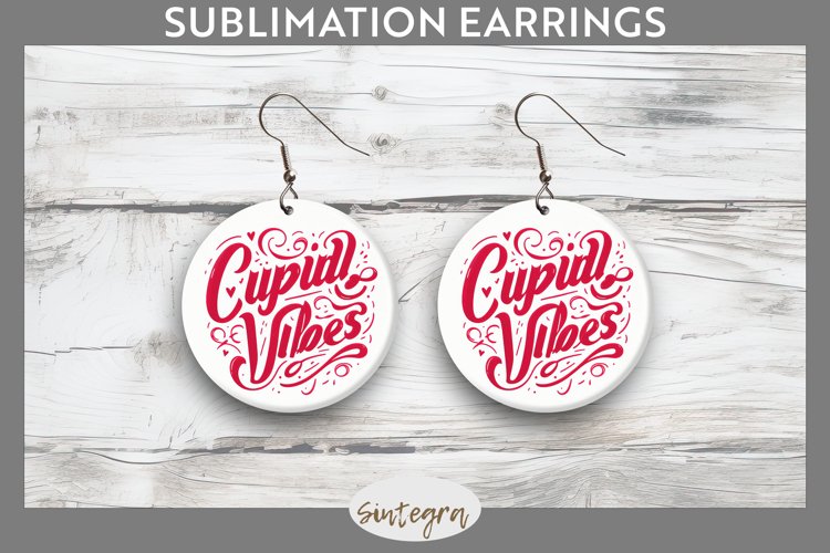 Cupid Vibes v3 Round Earrings Sublimation