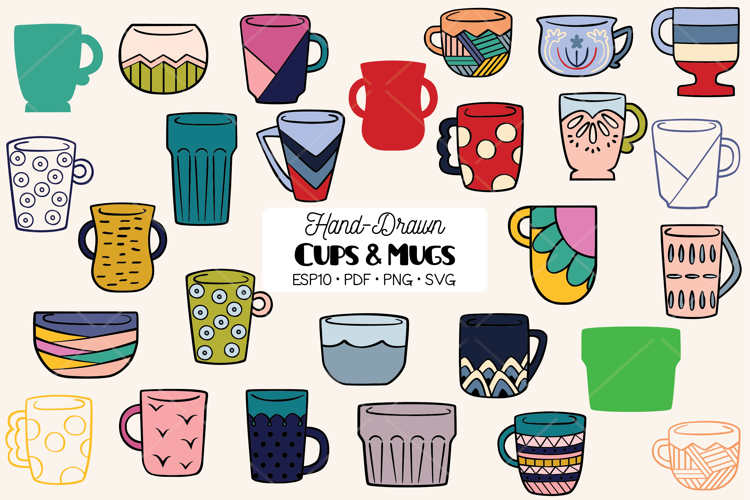 Coffee Cup | Decorated Tea Mug | Hand Drawn Glass Bowl Color