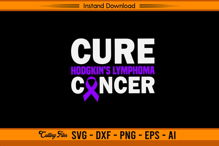 Cure Hodgkin’s Lymphoma Cancer Awareness SVG example image 1