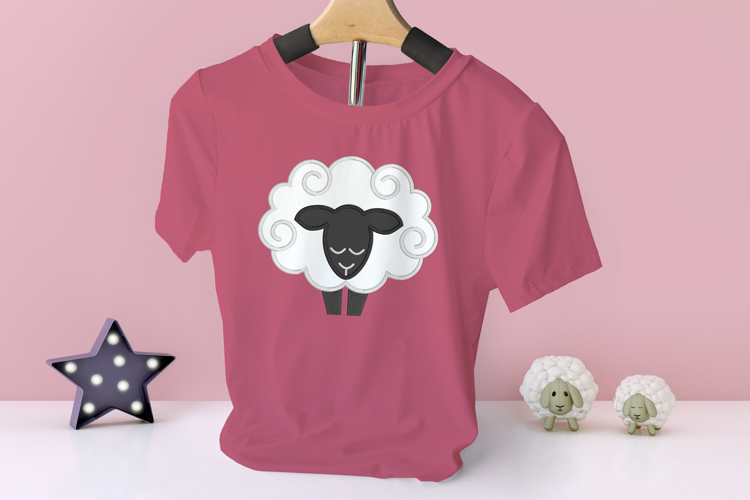 Curly Sheep Applique Embroidery File