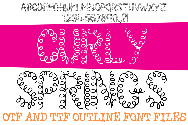 Curly Springs Alphabet Font Lettering ABC OTF TTF Type
