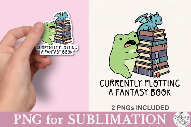 Currently Plotting a Fantasy Book Frog PNG