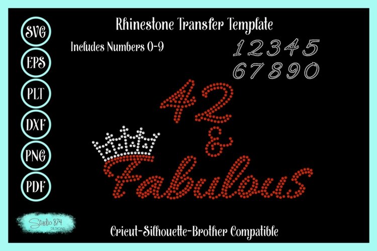 Birthday Rhinestone SVG Template - 40 50 60 and Fabulous