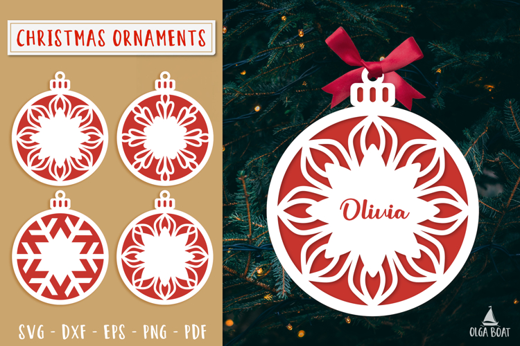 Custom Ornament SVG Snowflake Christmas Laser cut