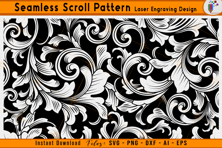 Custom Scrollwork Filigree Laser Engraving Pattern Design