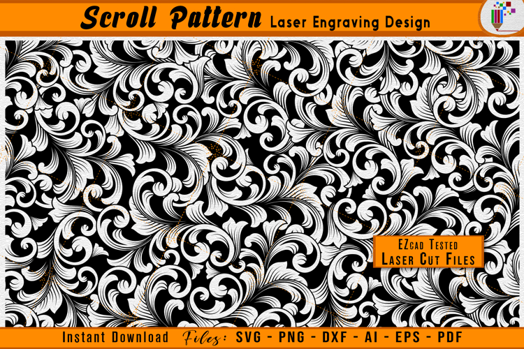 Custom Scrollwork Pattern Firearms Laser Engraving Design