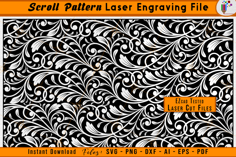 Custom Scrollwork Pattern Laser Engraving File | Scroll SVG