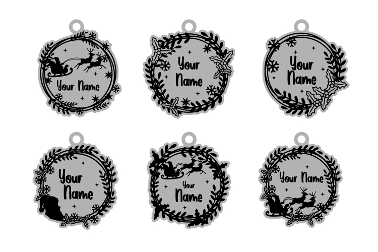 Customable Christmas Wreath Keychain SVG