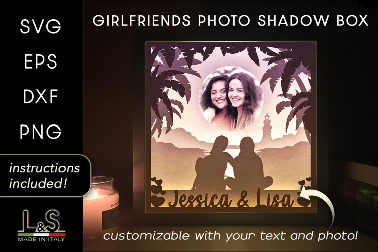 Customizable Friend Shadowbox | Picture Frame Svg