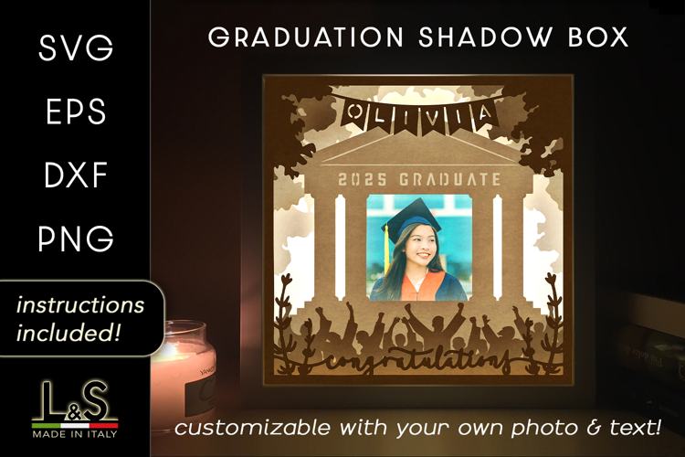 Customizable Graduation Shadow Box Svg | Cricut Light Box