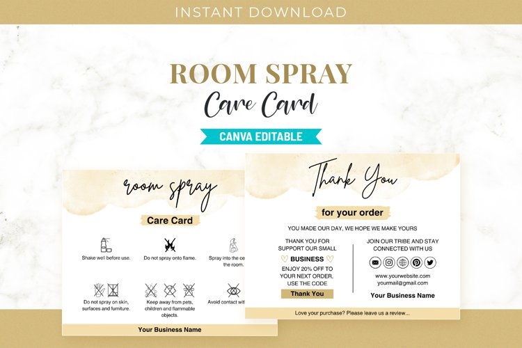 Customizable Room Spray Care Card example image 1
