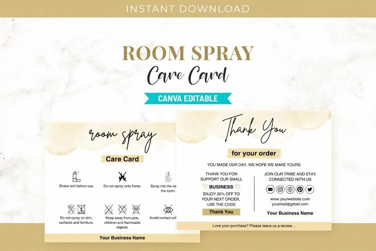 Customizable Room Spray Care Card